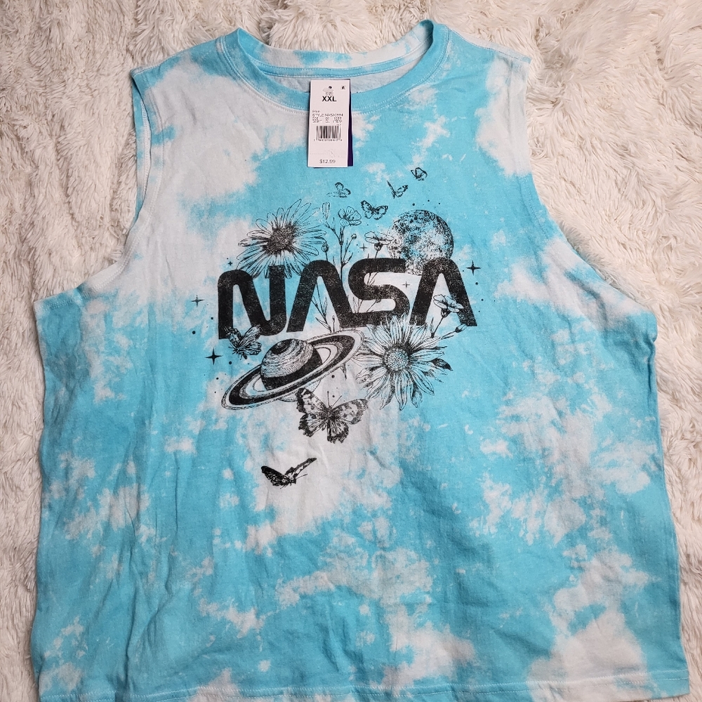 Target NASA Blue Tie Dye Muscle Tee